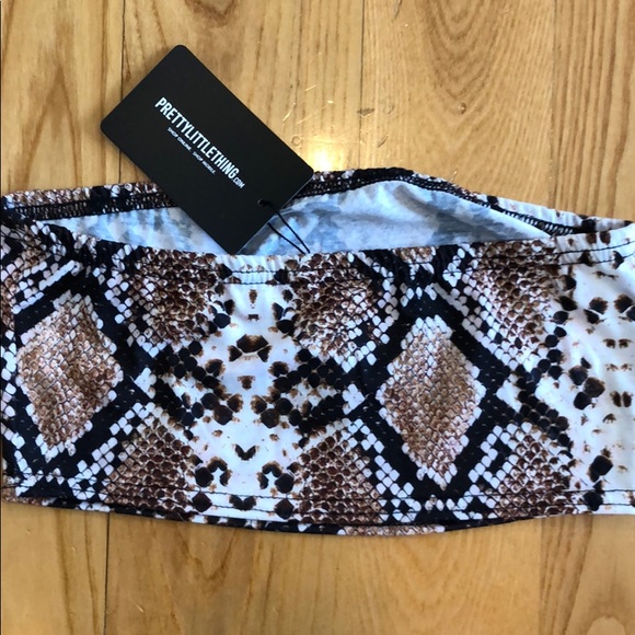 Pretty little thing snake print crop top bandeau - Picture 2 of 4